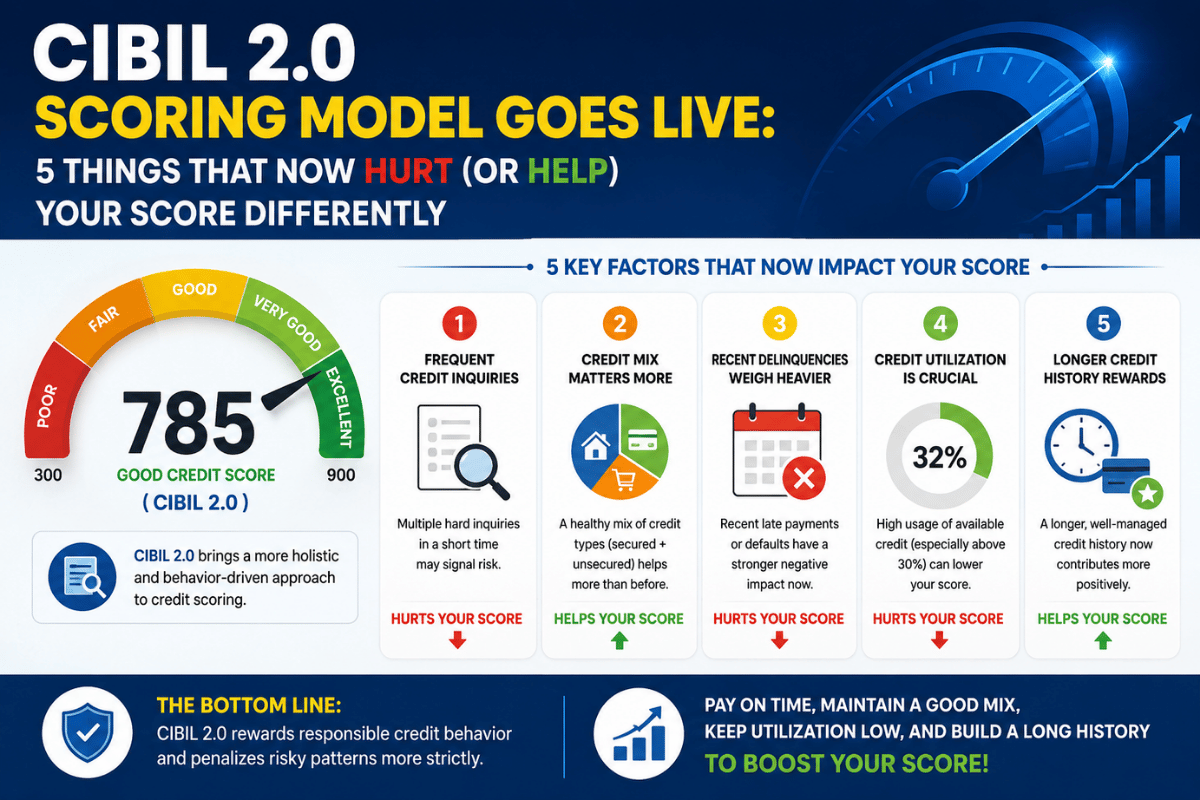 CIBIL 2.0 Scoring Model Goes Live: 5 Things That Now Hurt (or Help) Your Score Differently